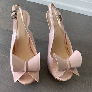 Blush pink sling back heels